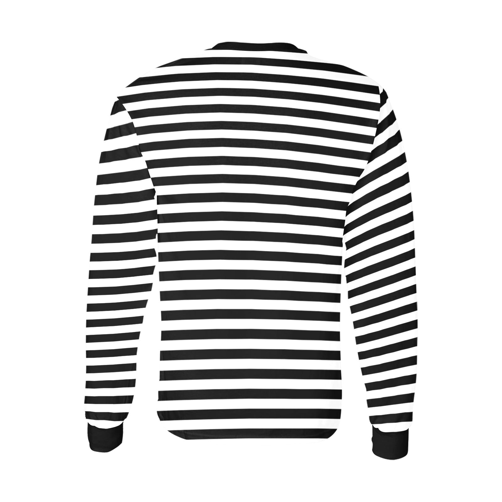 Black White Striped Men Long Sleeve Striped TShirt, Graphic Vintage Eboy Skater Retro Thin Stripes Crewneck Unisex Women Designer Tee - Starcove Fashion