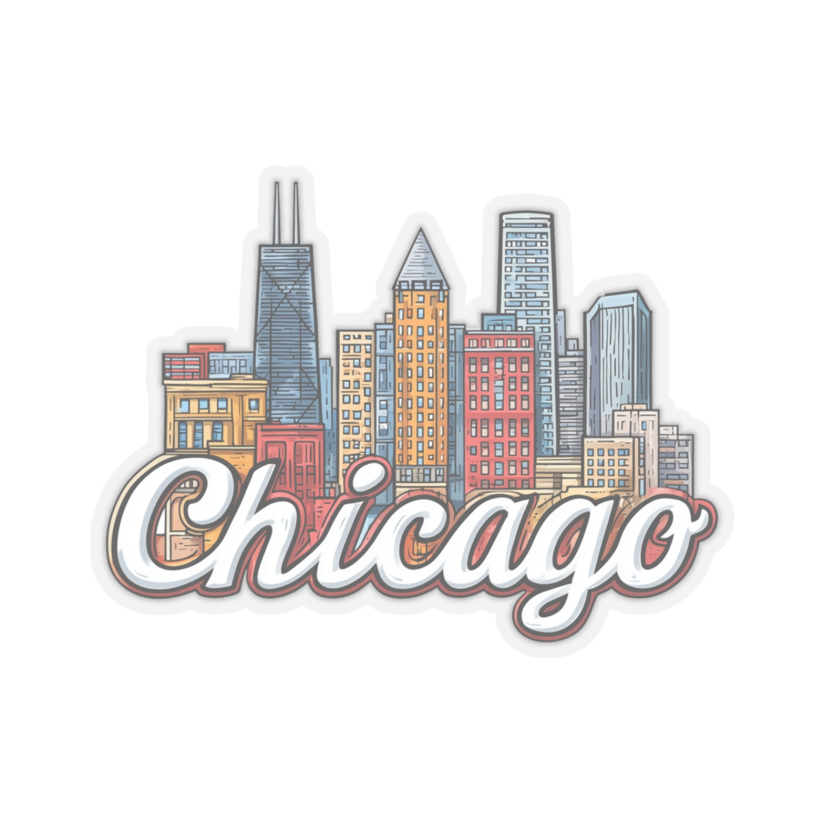 Chicago City Sticker Decal, Illinois Funny Art Vinyl Laptop Waterbottle Tumbler Car Vehicle Window Waterproof Bumper Clear Small Large Wall - Starcove Fashion