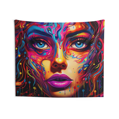 Funky Tapestry, Colorful Drip Paint Women Wall Art Hanging Cool Unique Landscape Aesthetic Large Small Decor Bedroom College Dorm Room Starcove Fashion