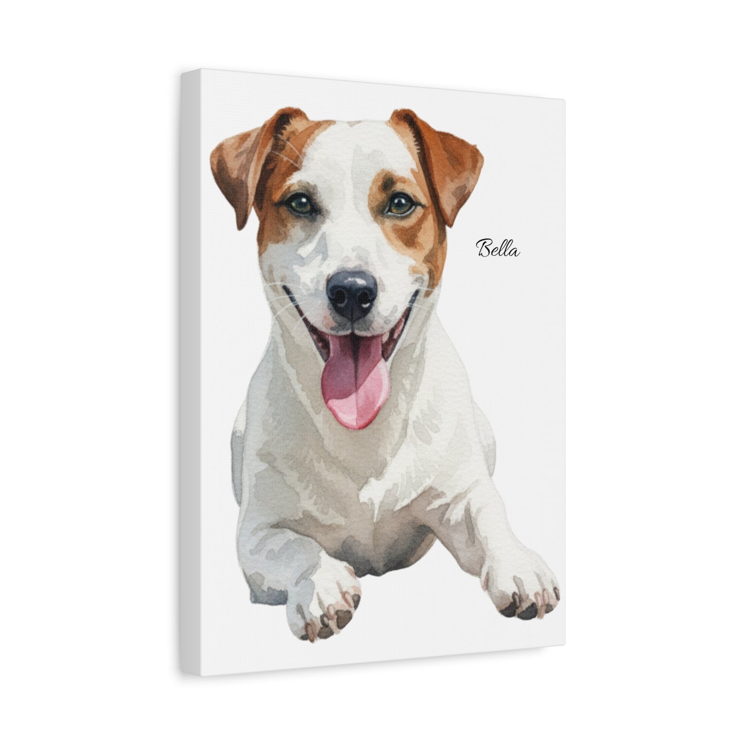 Custom Pet Portrait Canvas Gallery Wrap, Watercolor Painting Dog Cat Personalized Wall Art Print Artwork Small Large Hanging Vertical Poster