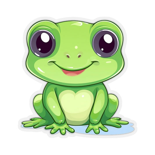 Kawaii Cute Frog Sticker Decal, Green animal Art Vinyl Laptop Waterbottle Tumbler Car Waterproof Bumper Clear Aesthetic Die Cut Wall Starcove Fashion