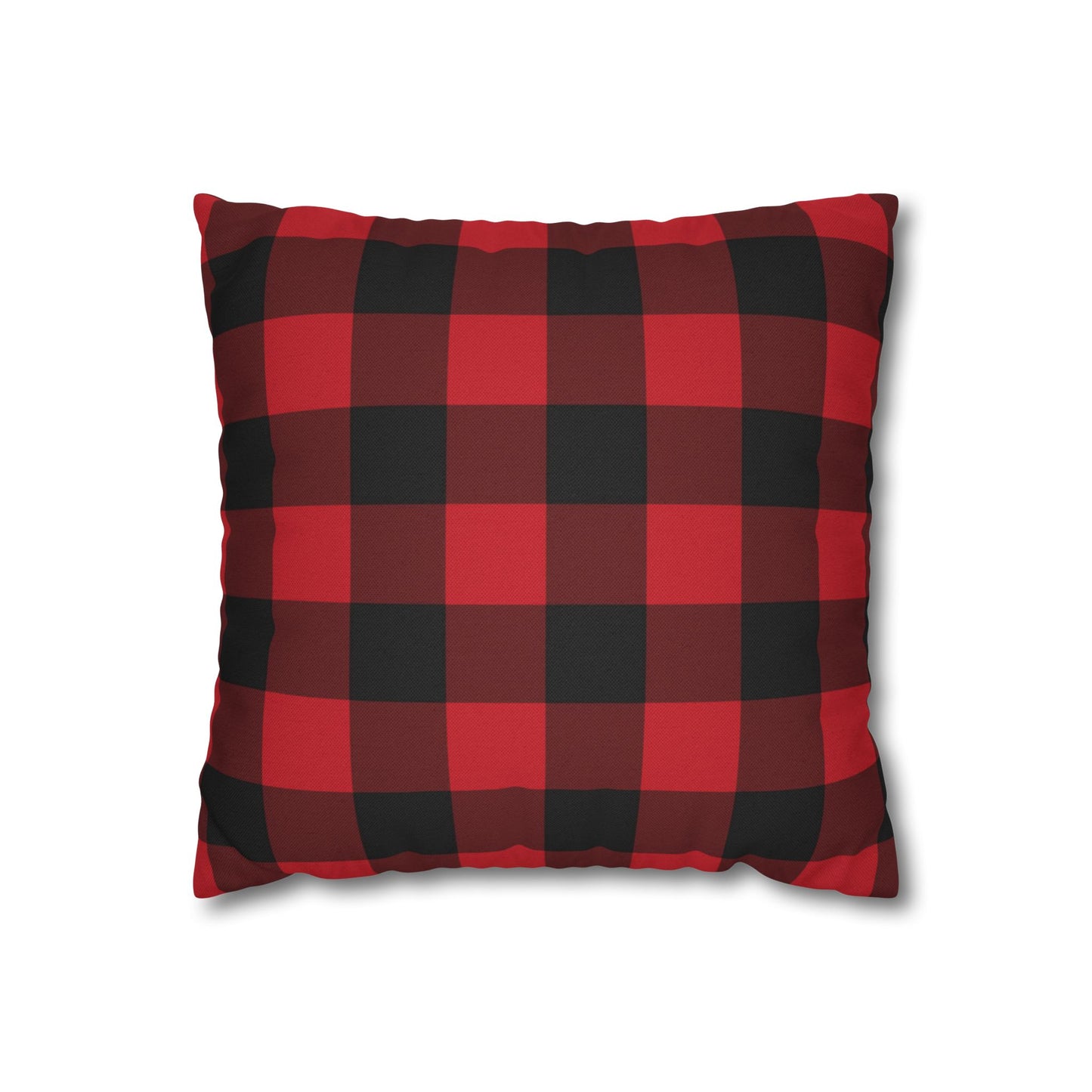 Red Buffalo Plaid Pillow Case, Black Check Square Christmas Throw Decorative Cover Decor Bedding Bed Accent Couch Sofa Bedroom