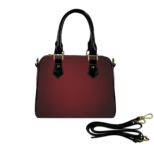 Red Ombre Art Shoulder Purse, Black Gradient Waterproof Leather Handbag Print Small Mini Bag Vegan Women Ladies Designer Crossbody