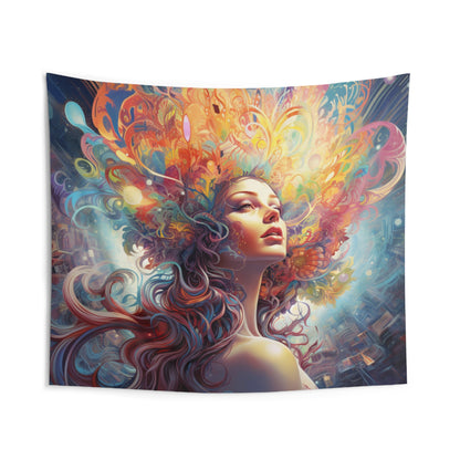 Psychedelic Tapestry, Women Mind Wall Art Hanging Cool Unique Landscape Aesthetic Large Small Decor Bedroom College Dorm Room Starcove Fashion