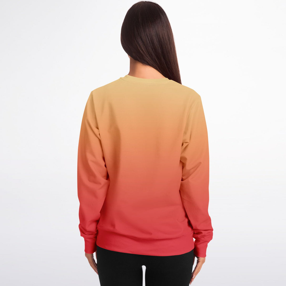 Red Orange Yellow Ombre Sweatshirt, Gradient Tie Dye Crewneck Fleece Cotton Sweater Jumper Pullover Men Women Adult Designer Top