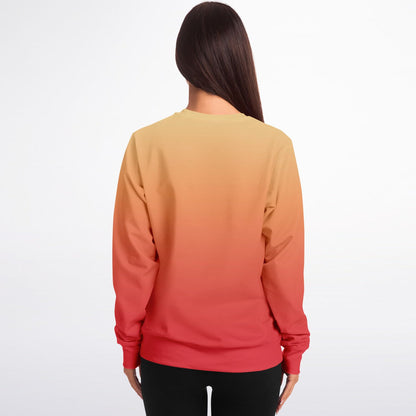 Red Orange Yellow Ombre Sweatshirt, Gradient Tie Dye Crewneck Fleece Cotton Sweater Jumper Pullover Men Women Adult Designer Top