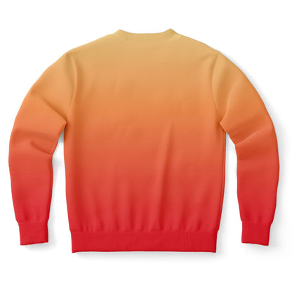 Red Orange Yellow Ombre Sweatshirt, Gradient Tie Dye Crewneck Fleece Cotton Sweater Jumper Pullover Men Women Adult Designer Top