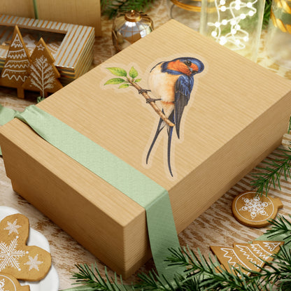 Barn Swallow Bird Sticker Decal, Blue Forked Tail Birdwatcher Watercolor Art Vinyl Laptop Waterbottle Tumbler Car Waterproof Bumper Clear