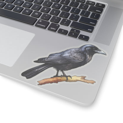Crow Sticker Decal, Black Bird Raven Watercolor Art Vinyl Laptop Cute Waterbottle Tumbler Car Waterproof Bumper Clear Gothic Die Cut Wall Starcove Fashion