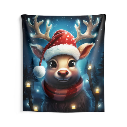 Reindeer Tapestry, Xmas Christmas Vintage Wall Art Hanging Cool Unique Vertical Aesthetic Large Small Decor Bedroom College Dorm Starcove Fashion