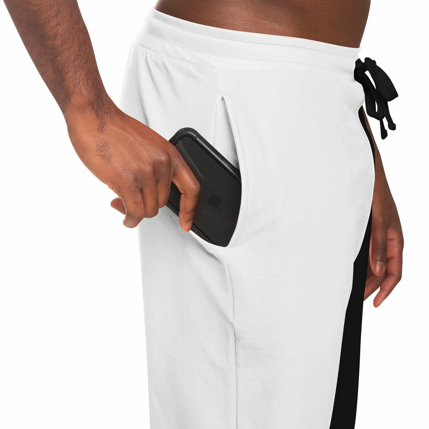 Half Black Half White Joggers Sweatpants with Pockets, Two Tone Split Color Women Men Male Female Ladies Fleece Comfy Sweats Pants Bottoms