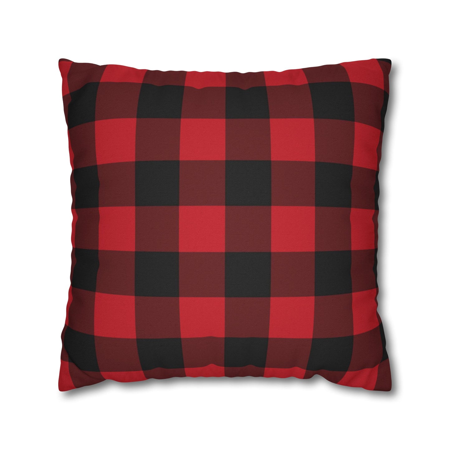 Red Buffalo Plaid Pillow Case, Black Check Square Christmas Throw Decorative Cover Decor Bedding Bed Accent Couch Sofa Bedroom