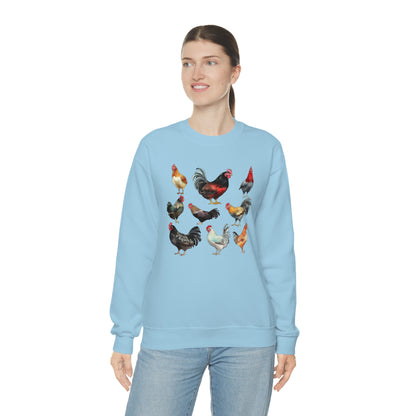 Chickens Sweatshirt, Farm Animal Graphic Crewneck Fleece Cotton Sweater Jumper Pullover Men Women Adult Aesthetic Top Starcove Fashion