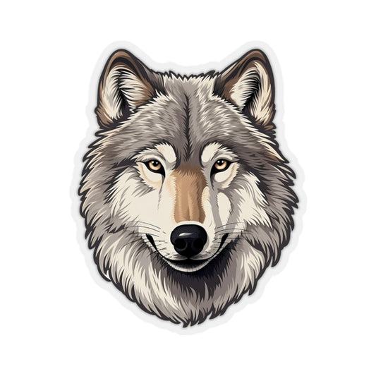 Gray Wolf Sticker Decal, Grey Animal Art Vinyl Laptop Cute Waterbottle Tumbler Car Waterproof Bumper Clear Aesthetic Die Cut Wall Starcove Fashion