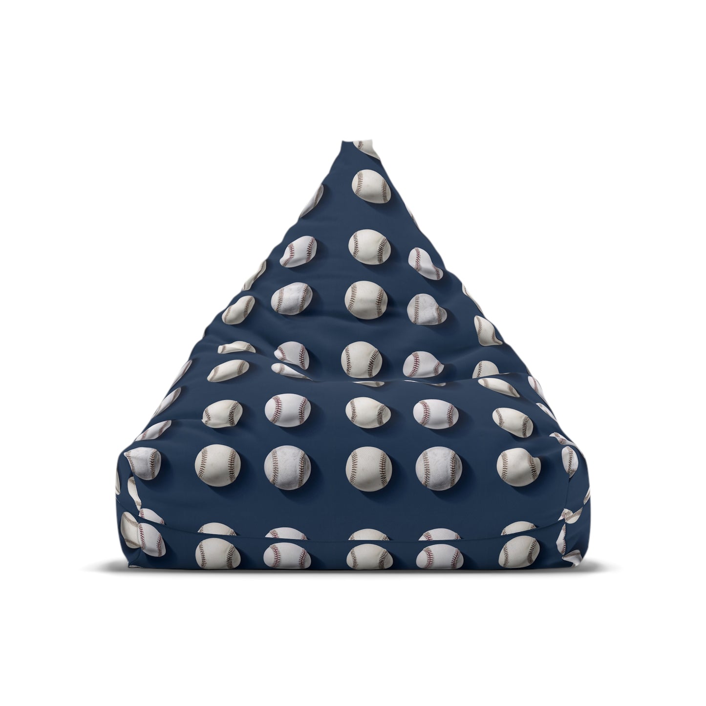 Baseball Bean Bag Chair Cover, Sports Balls Blue Washable Triangle Furniture Small Large Adult Children Kids Sofa Apartment Dorm Unfilled