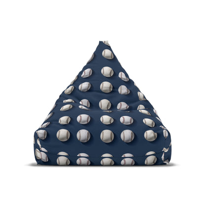 Baseball Bean Bag Chair Cover, Sports Balls Blue Washable Triangle Furniture Small Large Adult Children Kids Sofa Apartment Dorm Unfilled