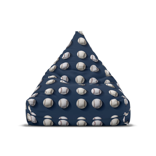 Baseball Bean Bag Chair Cover, Sports Balls Blue Washable Triangle Furniture Small Large Adult Children Kids Sofa Apartment Dorm Unfilled