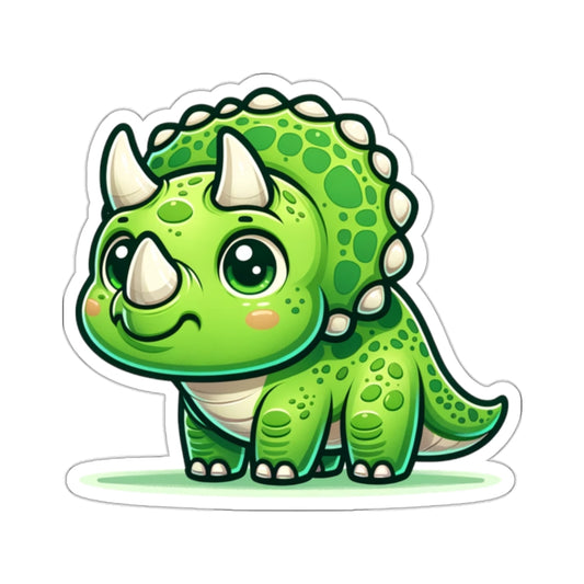 Triceratops Sticker Decal, Dino Dinosaur Cute Art Vinyl Laptop Cute Waterbottle Tumbler Car Waterproof Bumper Small Large Clear