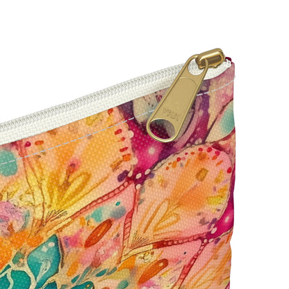 Boho Mandala Pouch Bag, Bohemian Ethnic Canvas Travel Wash Makeup Toiletry Bath Organizer Zip Cosmetic Gift Accessory Large Small Zipper