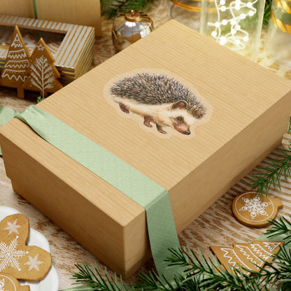 Hedgehog Sticker Decal, Watercolor Animal Wildlife  Cute Art Vinyl Laptop Waterbottle Tumbler Car Waterproof Bumper 4x4 Clear Die Cut Wall
