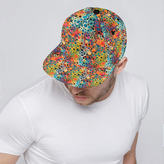 Psychedelic Snapback Hat Cap, Trippy Funky Dots Art Vintage Ball Dad Mom Trucker Men Women Male Ladies Stylish Designer  Adjustable Unisex
