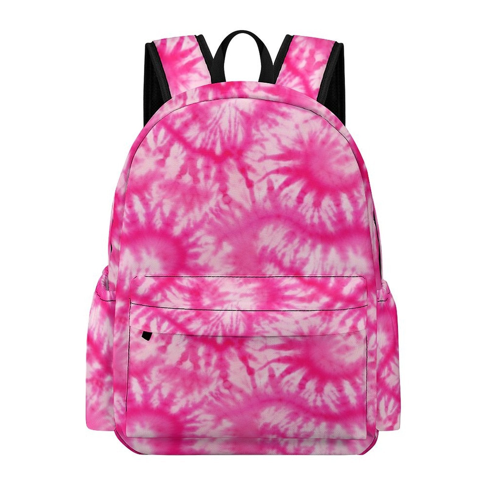 backpack laptop green pink tie dye Pink Tie Dye Backpack, Men Women Kids Gift Him Her Books School College Cool Waterproof Side Pockets Laptop Aesthetic Bag Bookbag