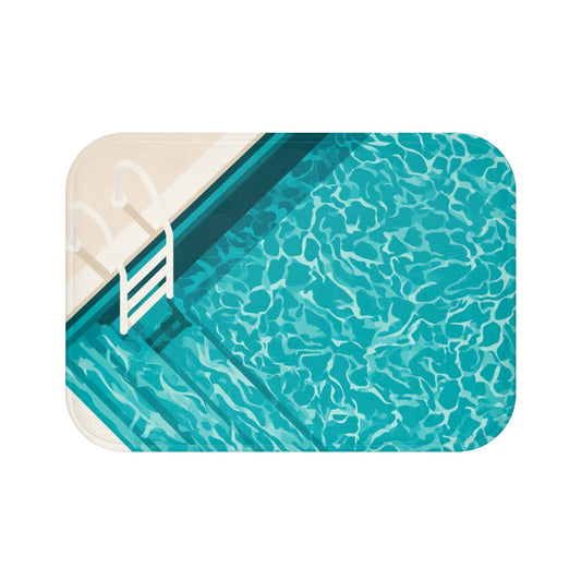 Pool Swimming Bath Mat, Resort Memory Foam Cute Shower Bathroom Decor Non Slip Floor Large Small Washable Quick Dry Luxury Rug