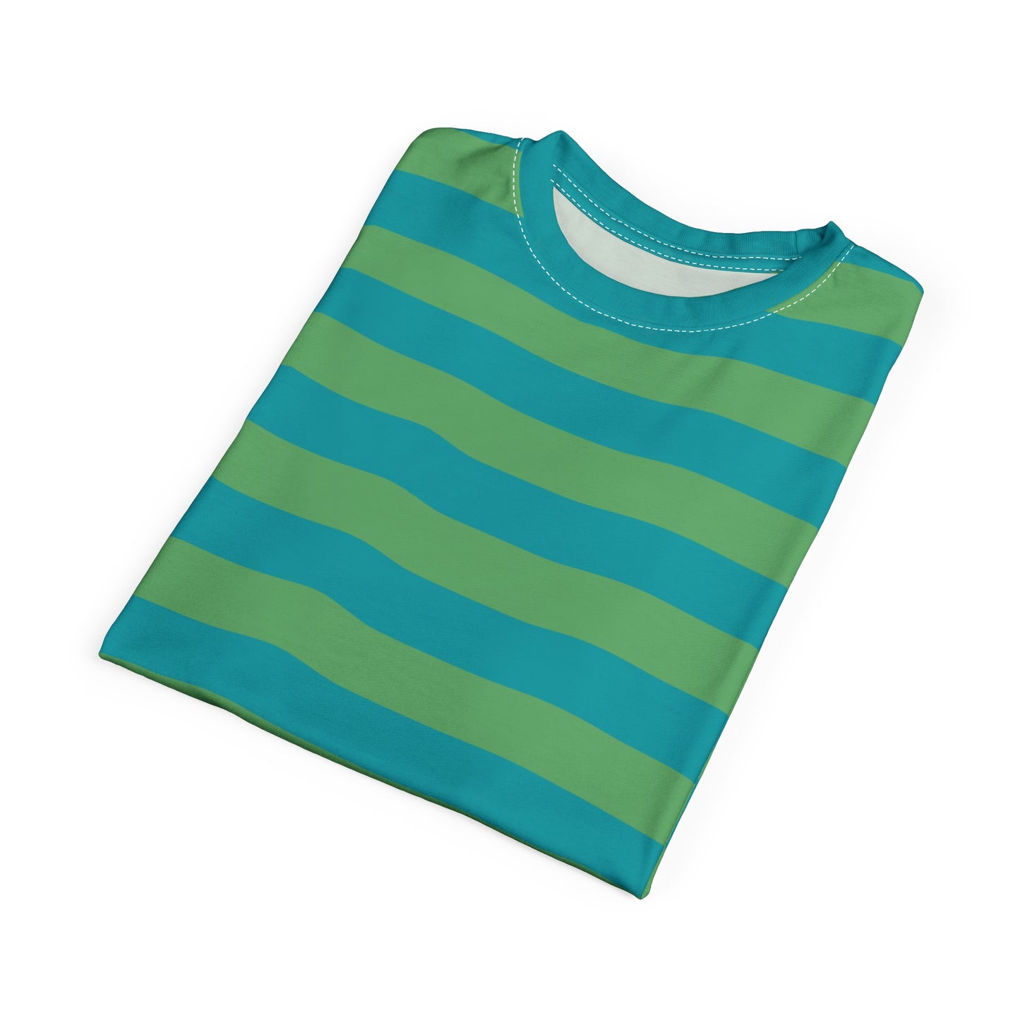 Light Blue Green Striped Tshirt, Pastel Stripes Designer Graphic Lightweight Heavyweight Crewneck Men Women Tee Top Short Sleeve Shirt - Starcove Fashion