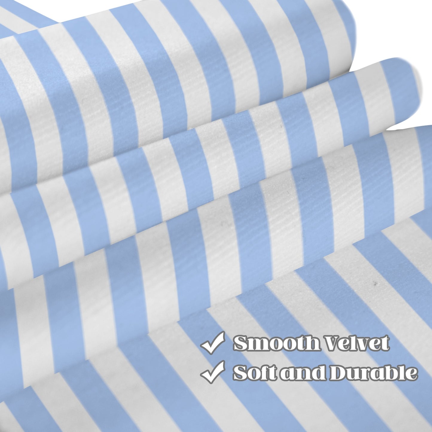 Light Blue Striped Window Curtain, Vertical Stripe White Kitchen Living Room Bedroom Bathroom Fabric Patterned Unique Rod Pocket Decor Home