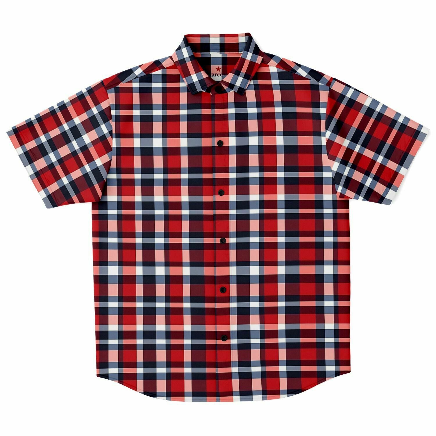 red and white plaid dress shirt Ash & Erie Forge Red Plaid Button-Down Shirt for Short Men Forge Red Plaid / S / Standard