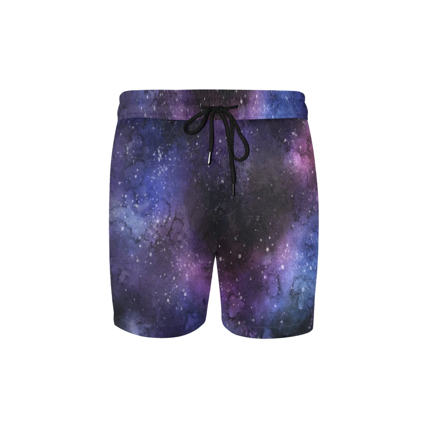 Galaxy Space Men Mid Length Shorts, Universe Purple Stars Beach