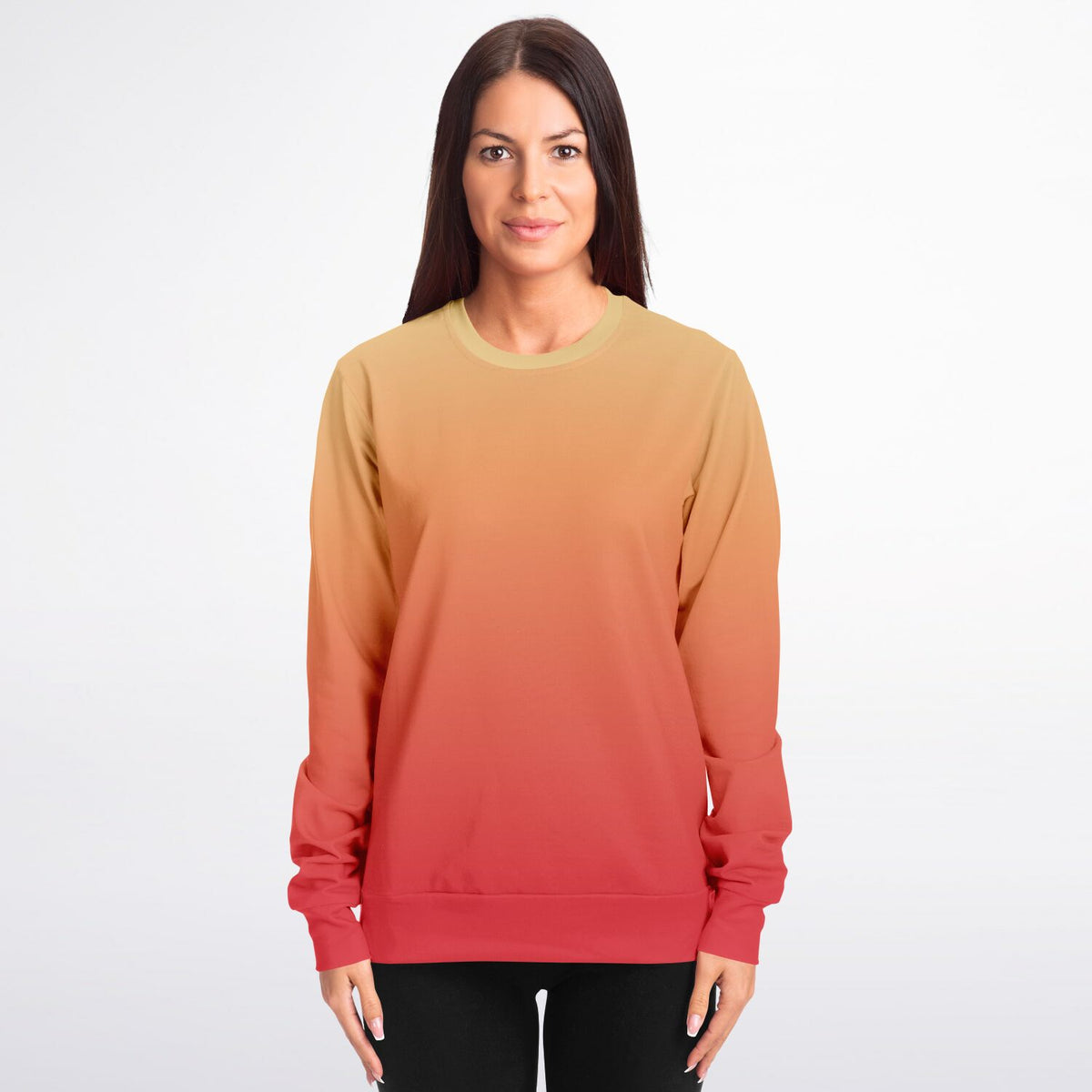 Red Orange Yellow Ombre Sweatshirt, Gradient Tie Dye Crewneck Fleece Cotton Sweater Jumper Pullover Men Women Adult Designer Top