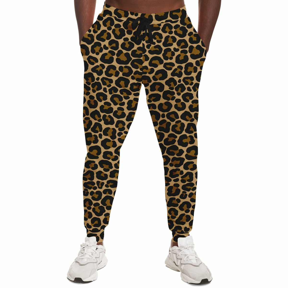 Leopard Joggers Sweatpants with Pockets, Animal Print Brown Cheetah Women Men Female Ladies Fleece Comfy Cotton Sweats Pants Bottoms