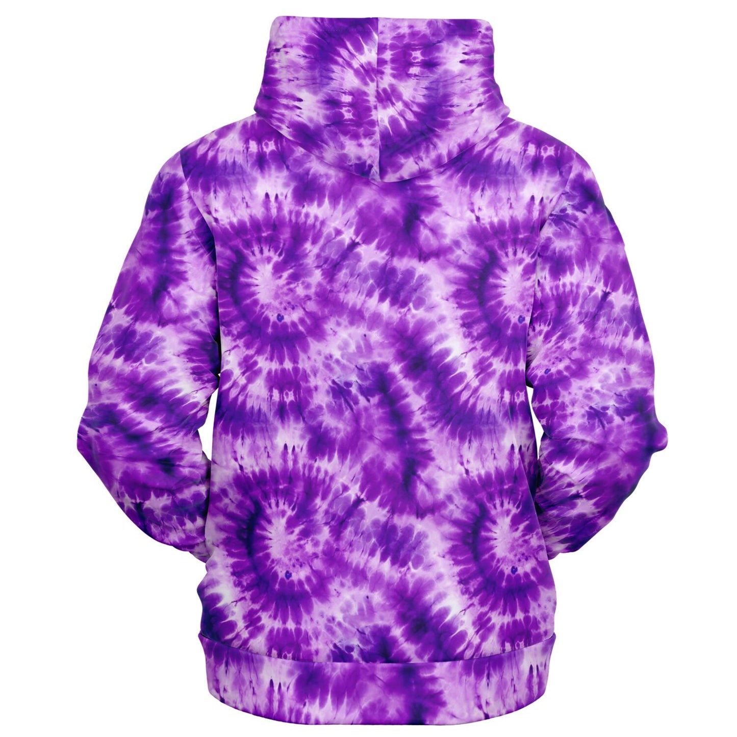 Purple Tie Dye Zip Up Hoodie, Front Zipper Pocket Men Women Unisex Adult Aesthetic Graphic Cotton Fleece Hooded Sweatshirt Starcove Fashion
