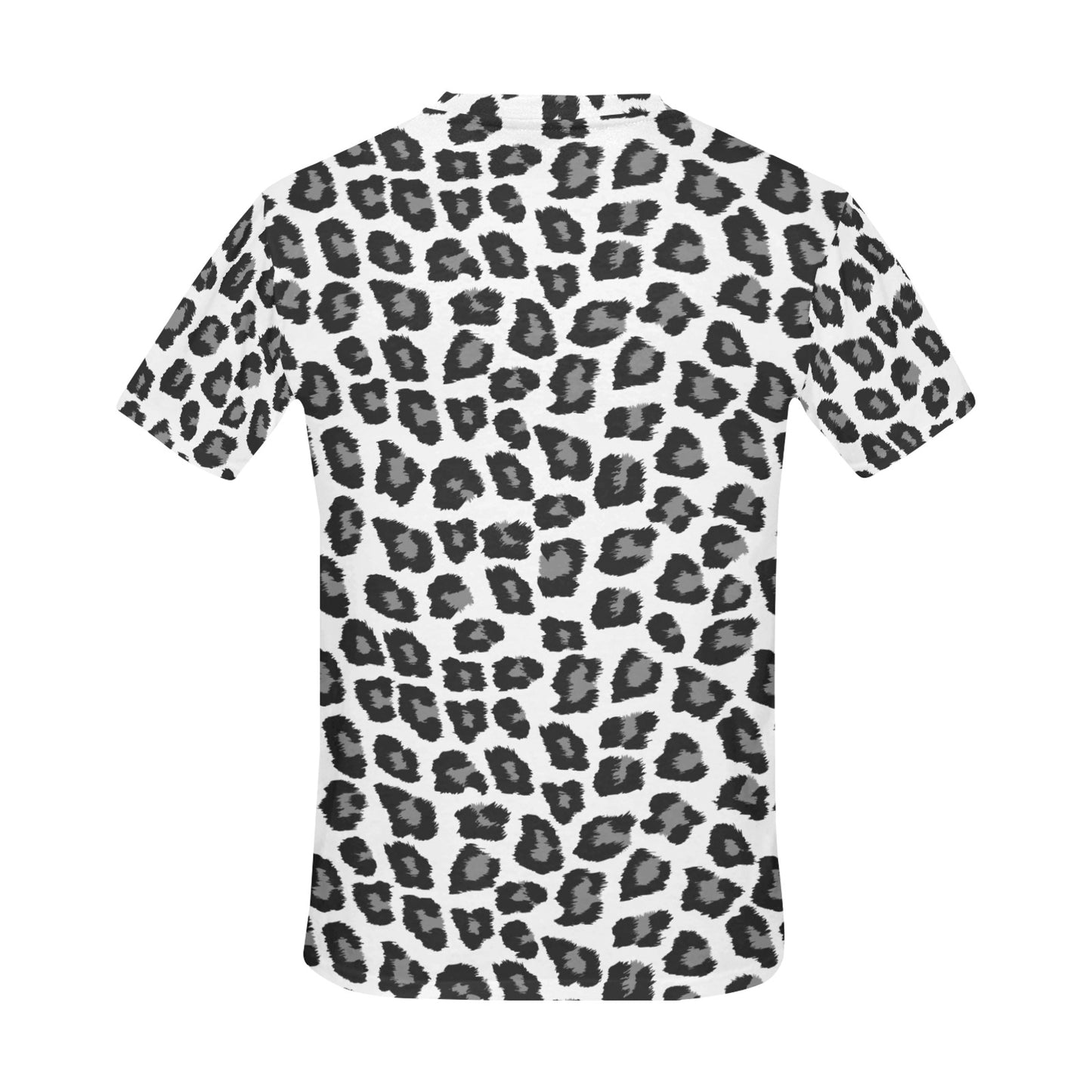 Leopard Print Animal Pattern Tshirt, Black White Designer Graphic Aesthetic Lightweight Summer Crewneck Men Male Women Tee Top Short Sleeve