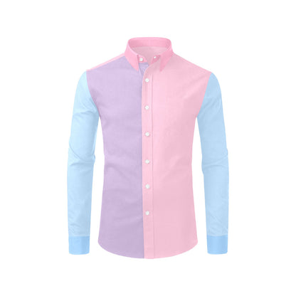 men's pink long sleeve dress shirt Color Block Long Sleeve Men Button Up Shirt, Pink Blue Purple Pastel T Starcove Fashion men's pink long sleeve dress shirt Color Block Long Sleeve Men Button Up Shirt, Pink Blue Purple Pastel T Starcove Fashion