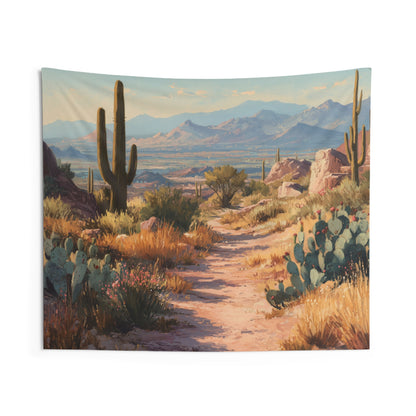 Desert Tapestry, Cactus Mountains Nature Wall Art Hanging Cool Unique Landscape Aesthetic Large Small Decor Bedroom College Dorm Room - Starcove Fashion
