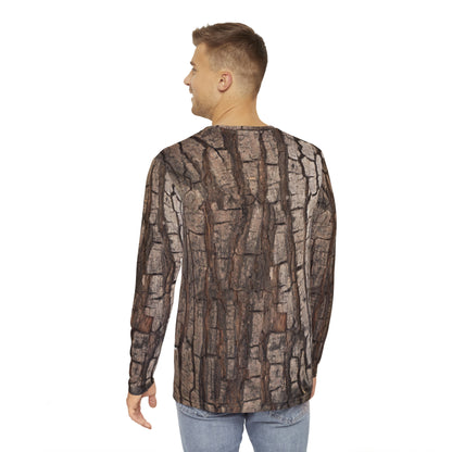 Tree Bark Camo Long Sleeve TShirt, Forest Costume Men Adult Wood Trunk Nature Hunting Camouflage Halloween Cosplay Women Tee Starcove Fashion