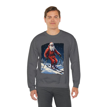 Santa Claus Christmas Sweater, Ski Skiing Vintage Ugly Bad Tacky Xmas Print Women Men Vintage Funny Party Sweatshirt Starcove Fashion