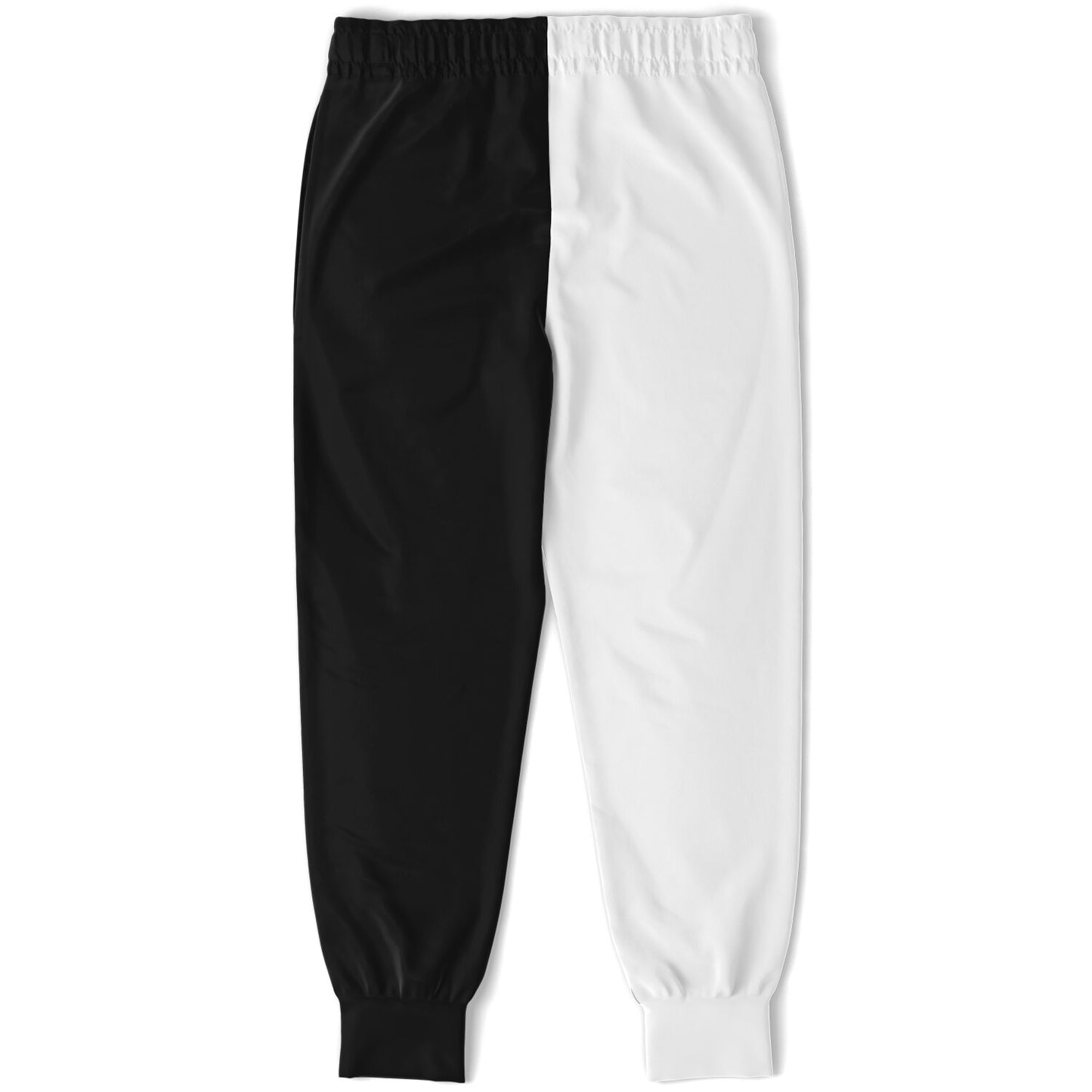 Half Black Half White Kids Joggers Sweatpants Pockets, Two Tone Split Color Block Youth Boys Fleece Fun Comfy Sweats Girls Pants Loungewear