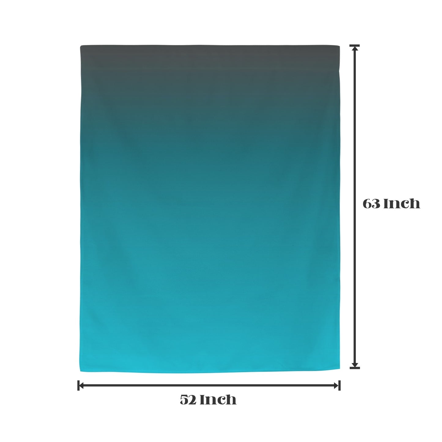 Turquoise Teal Window Curtain, Ombre Gradient Color Kitchen Living Room Bedroom Bathroom Fabric Unique Rod Pocket Decor Housewarming Home