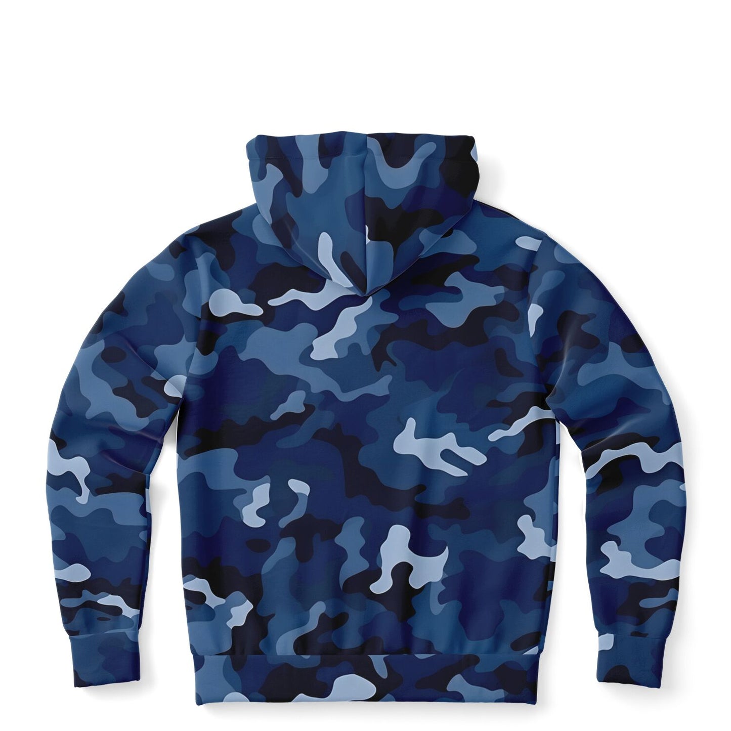 Navy Blue Camo Zip Up Hoodie, Camouflage Full Zipper Pocket Men Women Unisex Adult Aesthetic Graphic Cotton Fleece Hooded Sweatshirt
