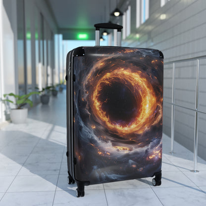 Galaxy Space Suitcase Luggage, Black Hole Stars Art Carry On 4 Wheels Cabin Travel Small Large Set Rolling Spinner Lock Hard Shell Case