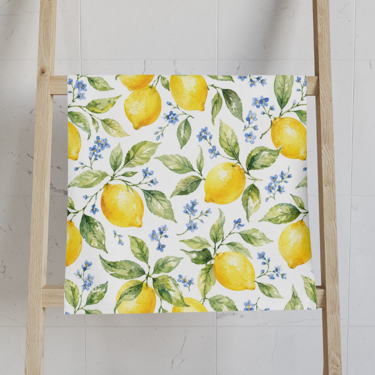 Lemon Hand Towel, Citrus Fruit Yellow Watercolor Mediterranean Guest Bath Softest Bathroom Spa Tea Cotton Kitchen Gift Her Women Linen - Starcove Fashion