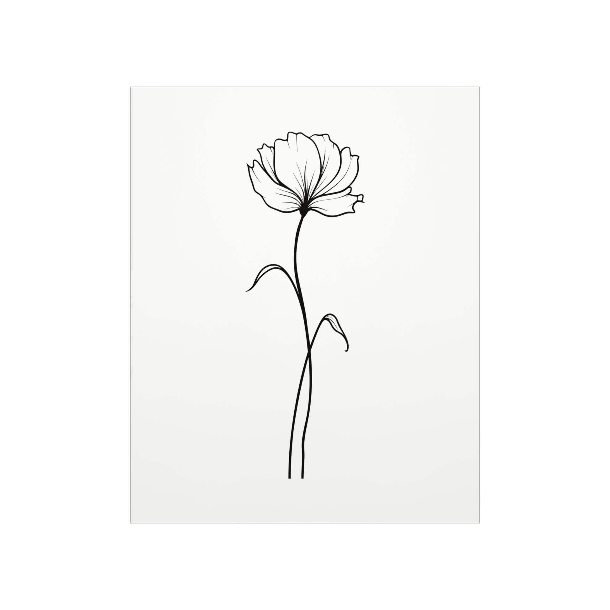 Flower Line Drawing Poster, Minimalist Black White Retro Vintage Print Picture Wall Art Vertical Artwork Small Large Decor Paper Starcove Fashion