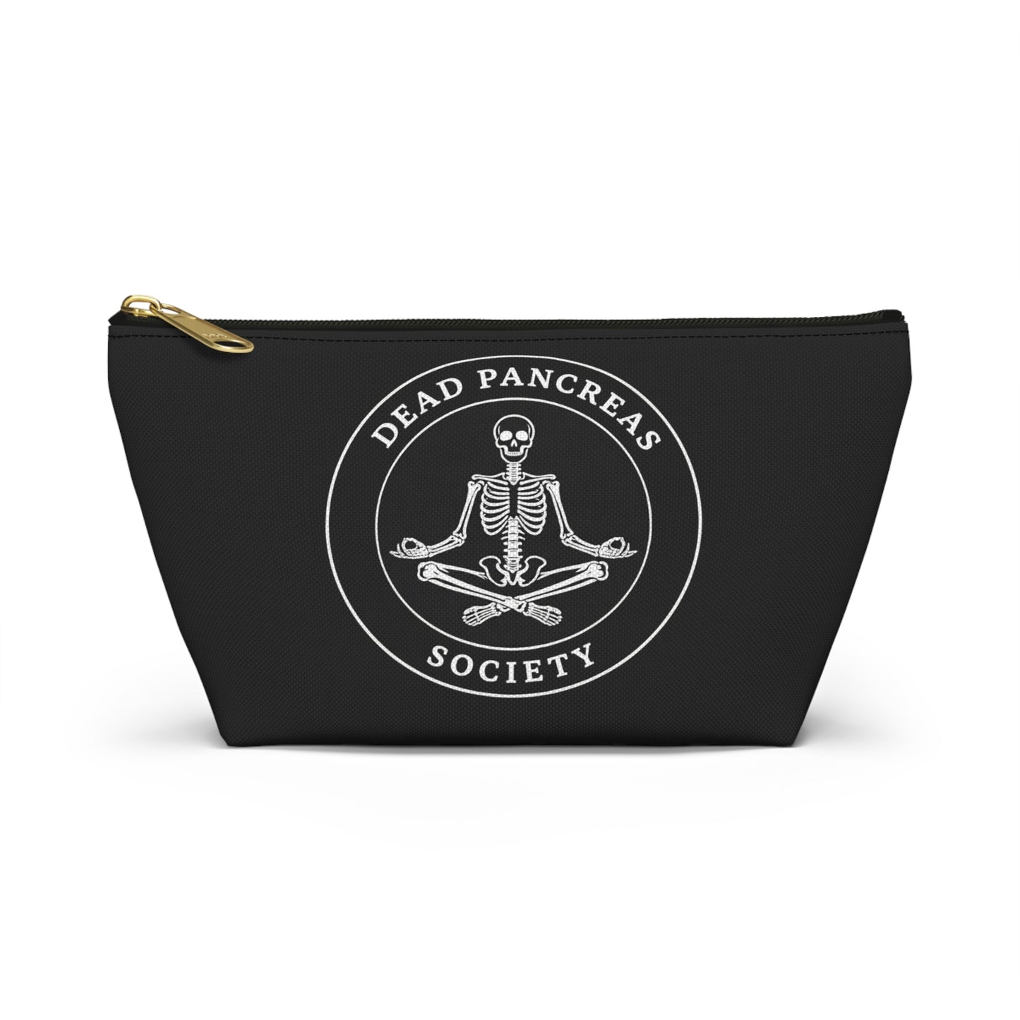 Dead Pancreas Bag, Society Skeleton Diabetes Supply Case Fun Diabetic Carrying Gift Type 1 2 Accessory Zipper Travel Pouch Organizer