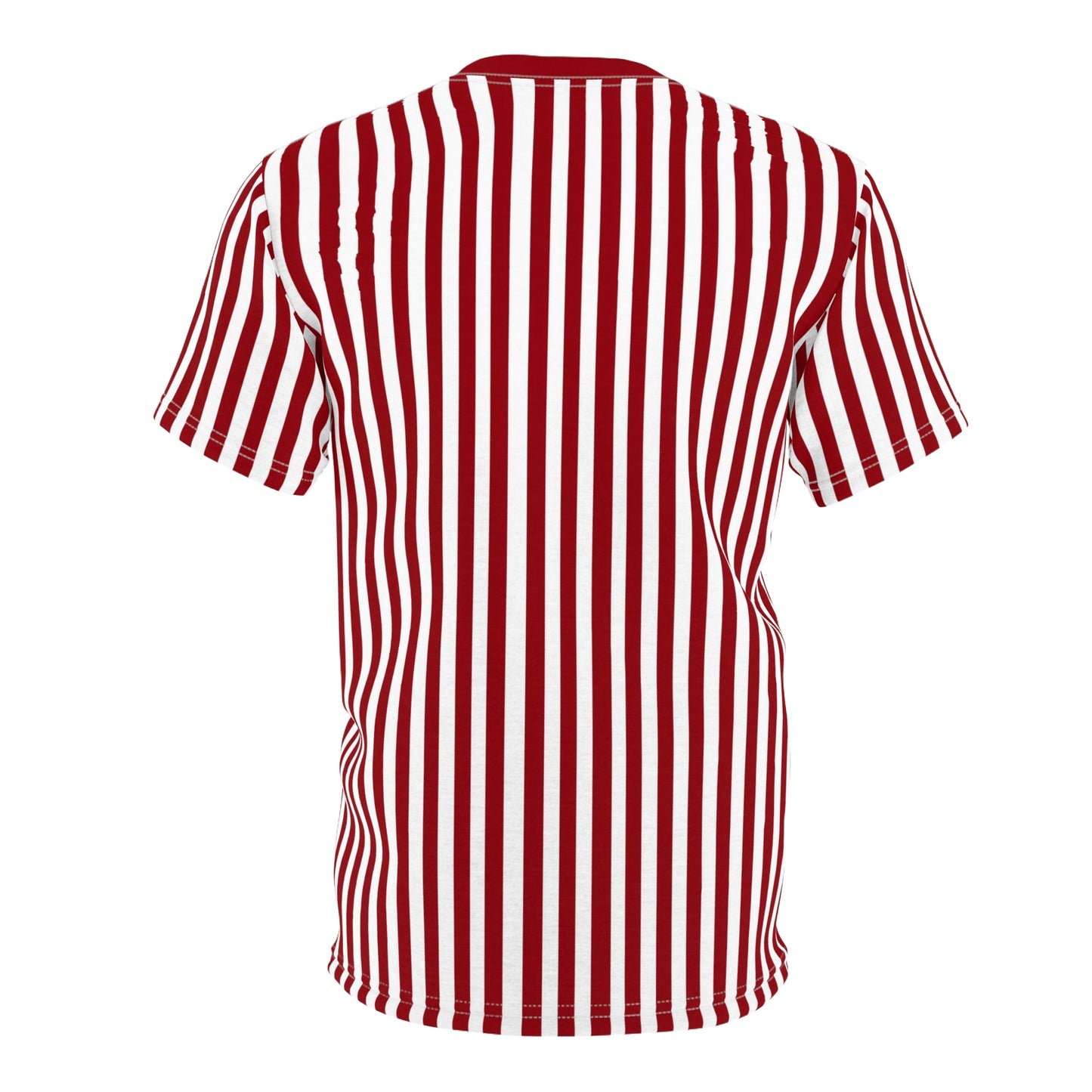 Red White Striped Tshirt, Vertical Bordeaux Stripe Designer Aesthetic Lightweight Heavyweight Crewneck Men Women Tee Top Short Sleeve Shirt