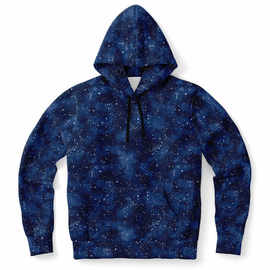 Blue Galaxy Hoodie, Navy Space Stars Pullover Men Women Adult Aesthetic Graphic Cotton Hooded Sweatshirt with Pockets Designer Plus Size