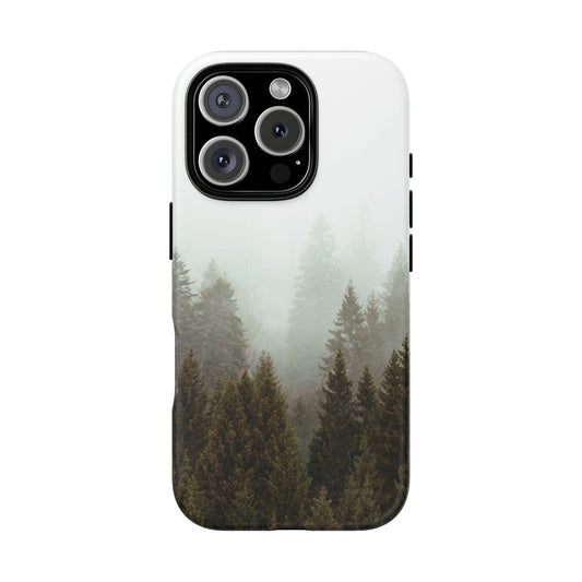 Forest Iphone 16 15 14 13 12 Pro Case, Fog Trees Cute Aesthetic Tough Cases 11 8 Plus X XR XS Max Galaxy S24 S23 S22 Google Phone Cover