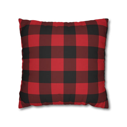 Red Buffalo Plaid Pillow Case, Black Check Square Christmas Throw Decorative Cover Decor Bedding Bed Accent Couch Sofa Bedroom